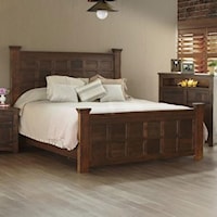 Rustic Solid Wood King Panel Bed