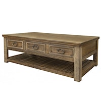 Rustic Cocktail Table with 6 Drawers