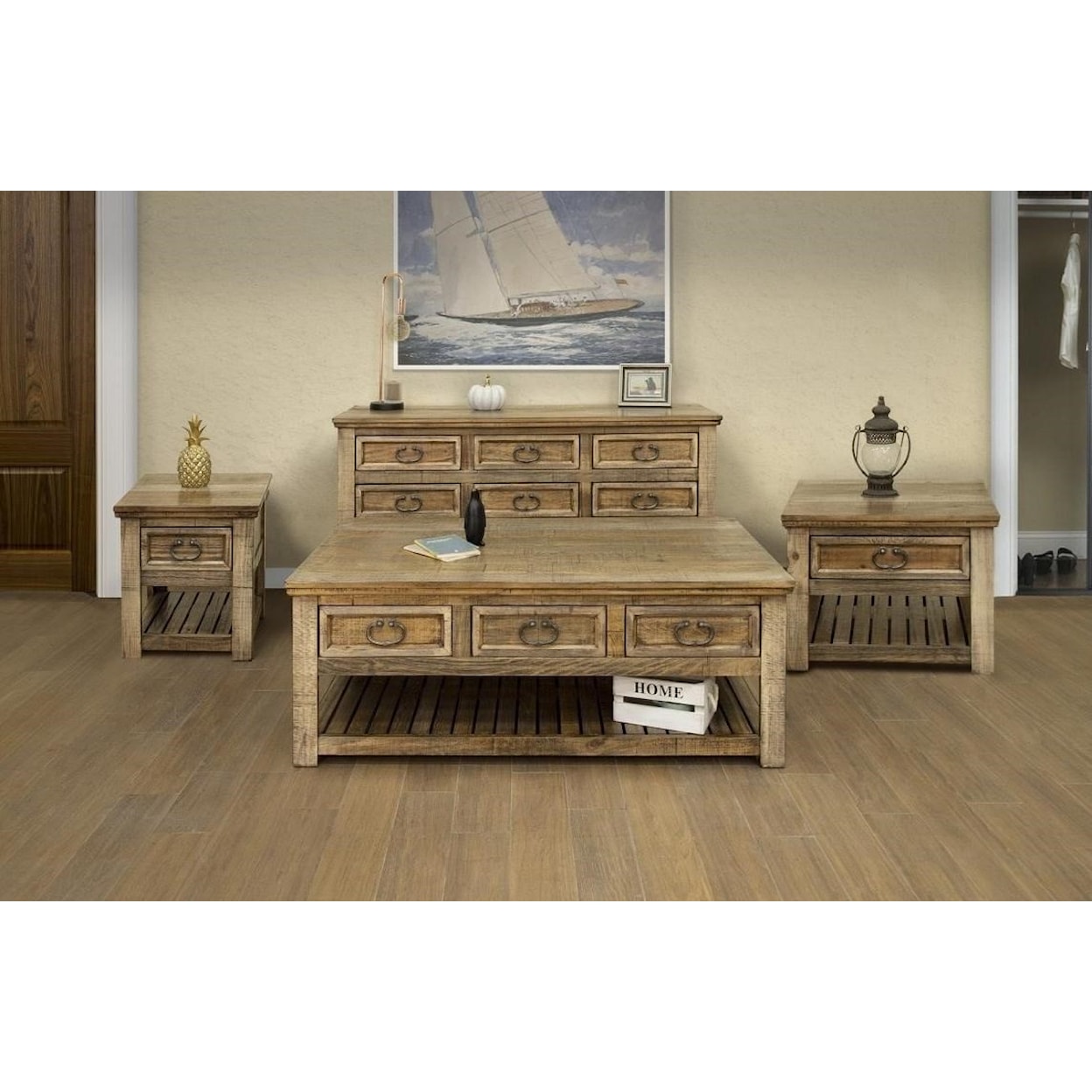 International Furniture Direct Montana End Table with 1 Drawer