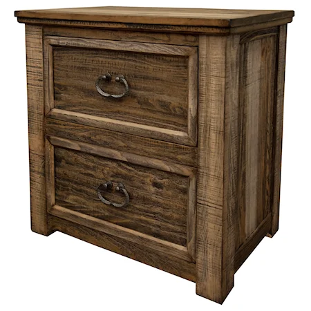 Rustic Nightstand with 2 Drawers