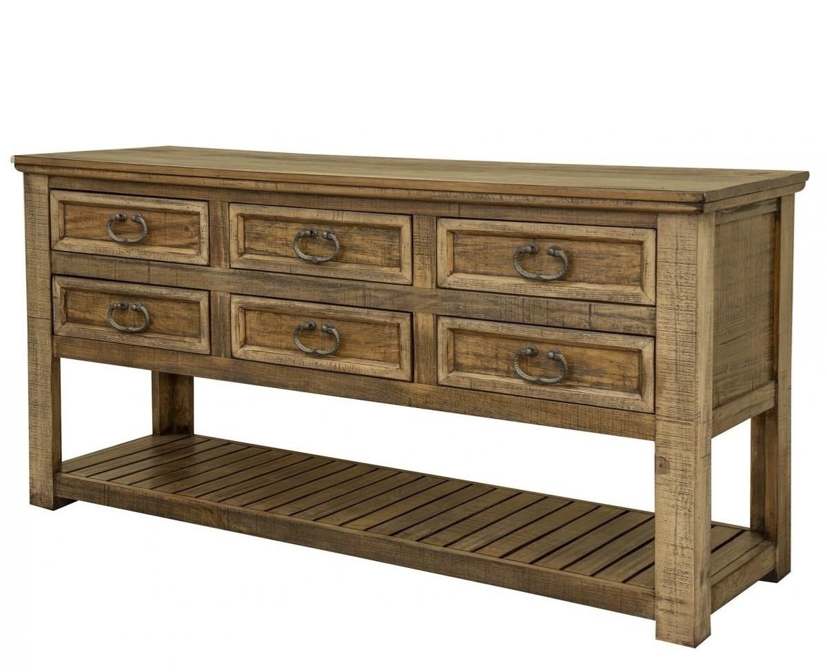 Sofa Table with 6 Drawers