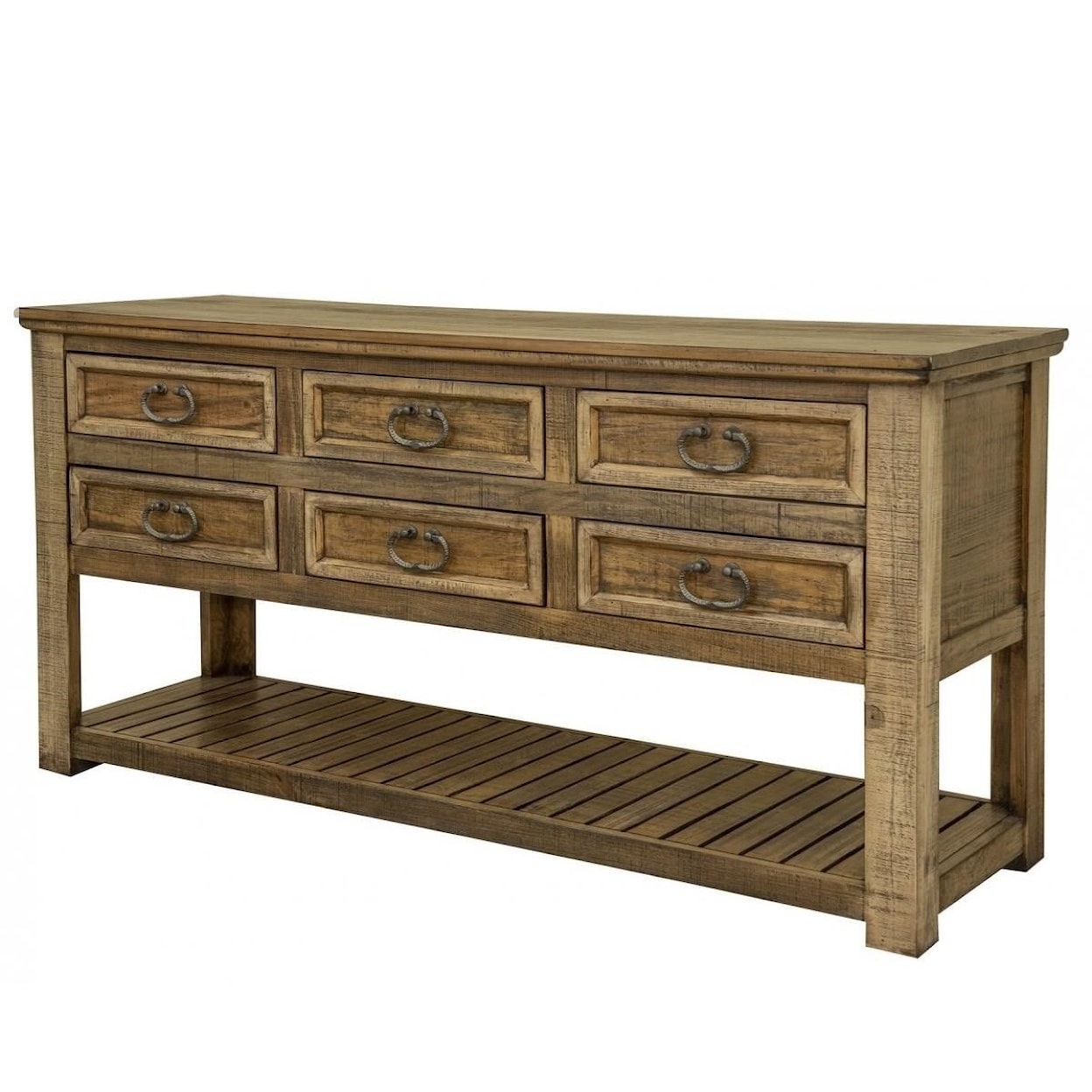 IFD International Furniture Direct Montana Sofa Table with 6 Drawers