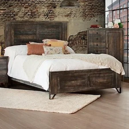 Contempoary Solid Wood Queen Low Profile Bed