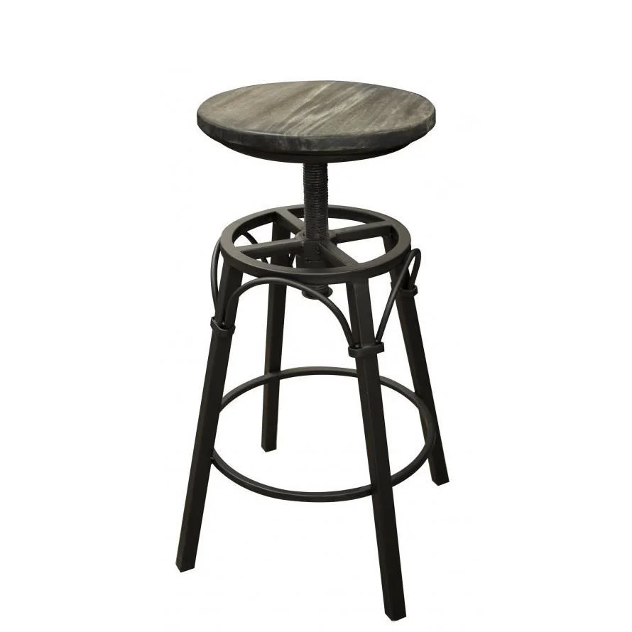 Moro Contemporary Adjustable Height Iron Swivel Stool Sadler's Home