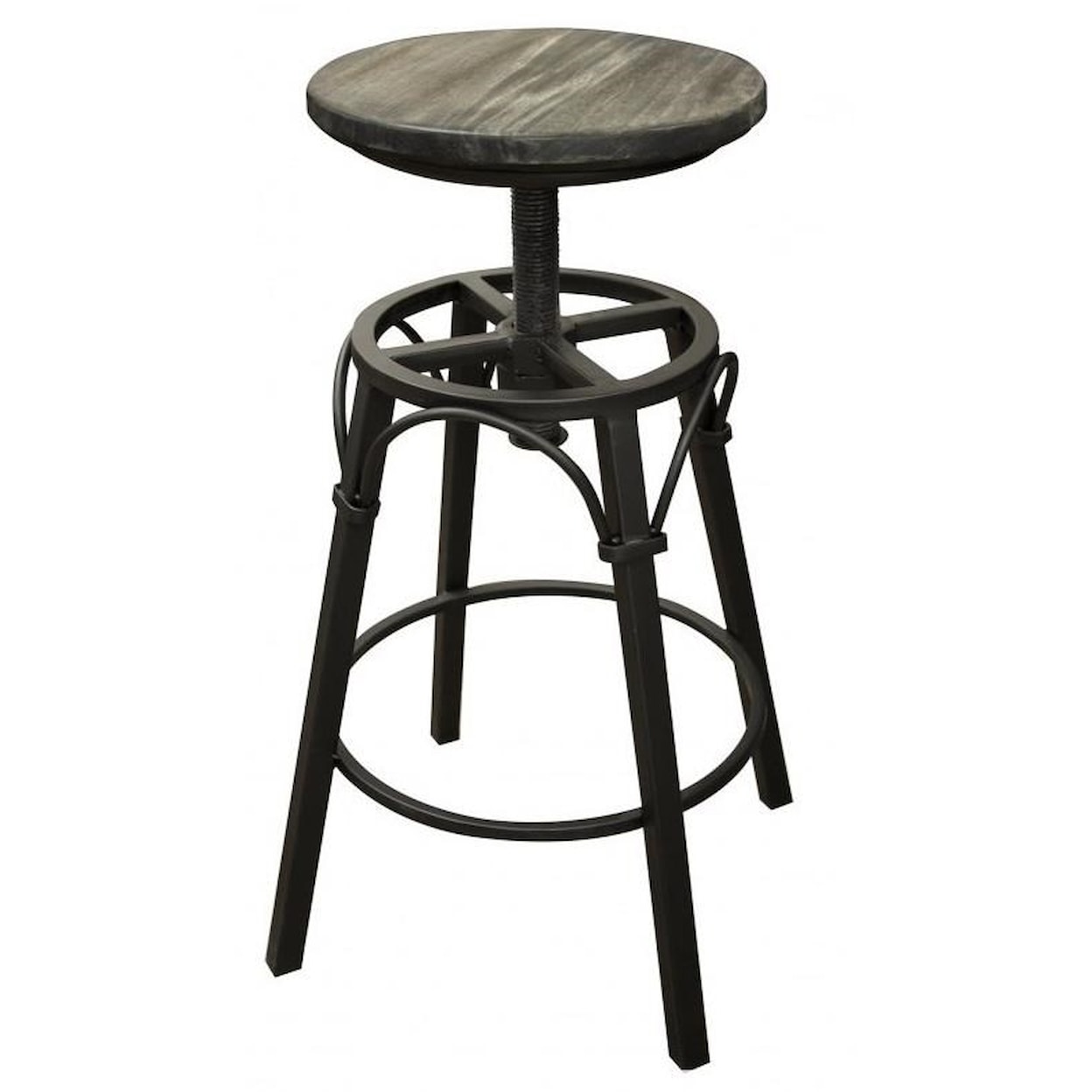 IFD International Furniture Direct Moro Adjustable Height Iron Swivel Stool