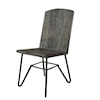 International Furniture Direct Moro Solid Parota Chair with Iron Base