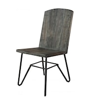 Contemporary Solid Parota Chair with Iron Base