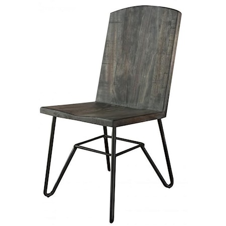 Solid Parota Chair with Iron Base