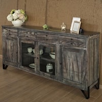 Contemporary Solid Wood 80" TV Stand