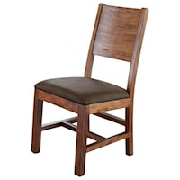 Chair with Solid Wood Back & Faux Leather Seat