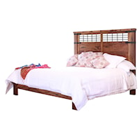 California King Platform Bed with Wrought Iron Detail
