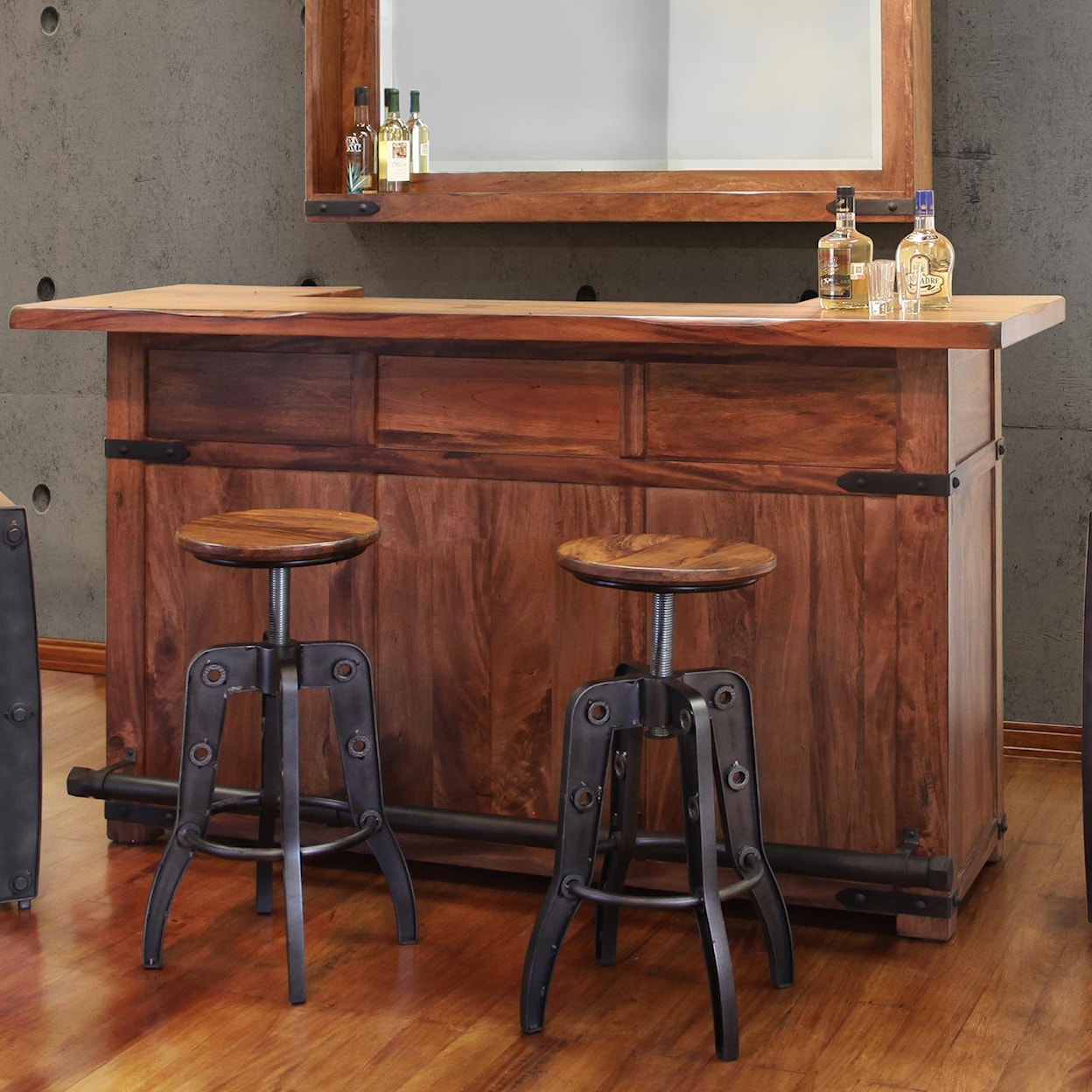 International Furniture Direct Parota Wood Bar