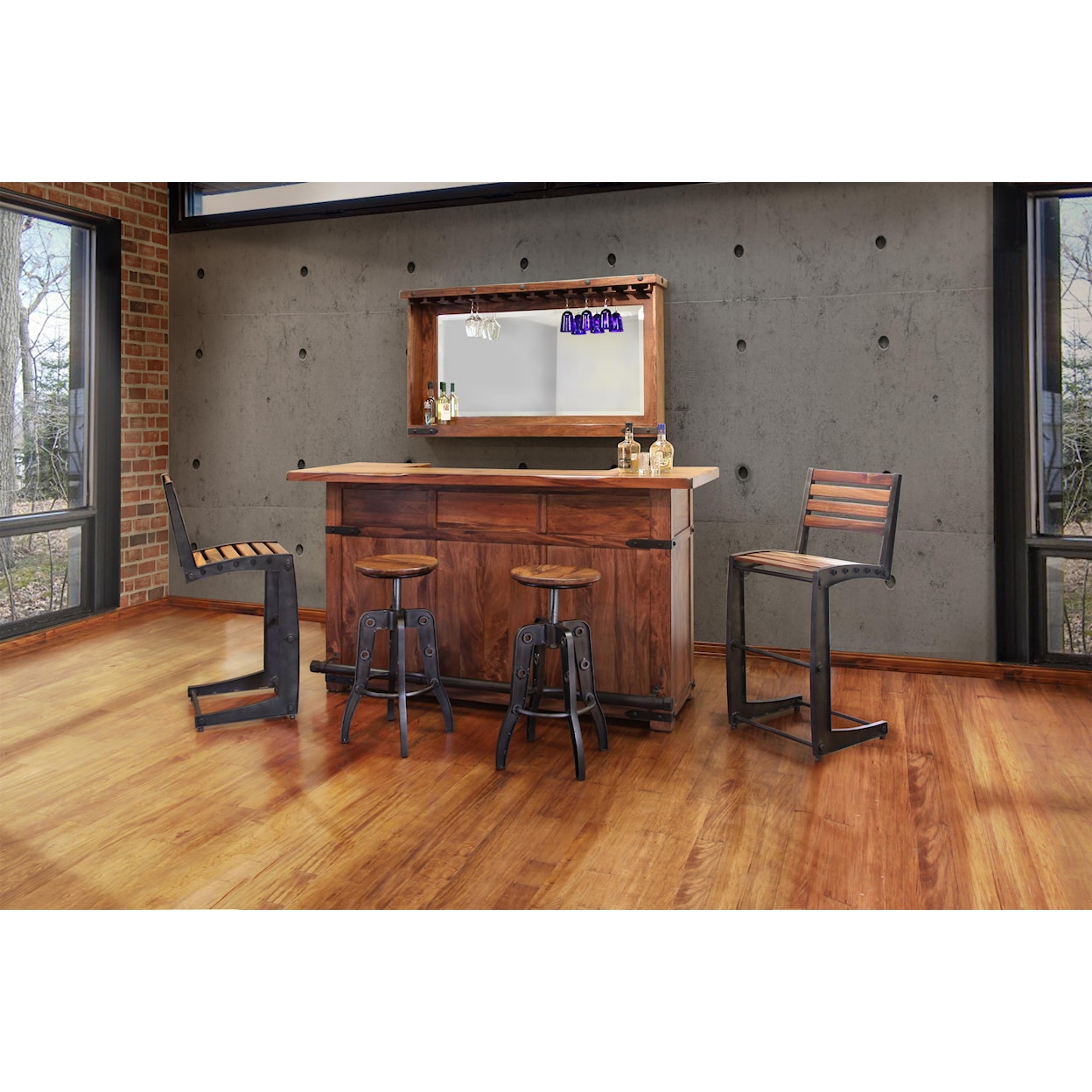 International Furniture Direct Parota Wood Bar
