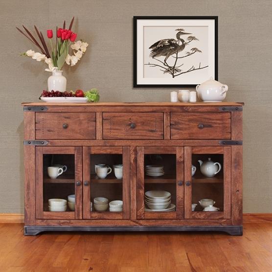 International Furniture Direct Parota 70 Inch Console With Drawer And Doors  | Furniture Mart Colorado | Dining - Sideboards