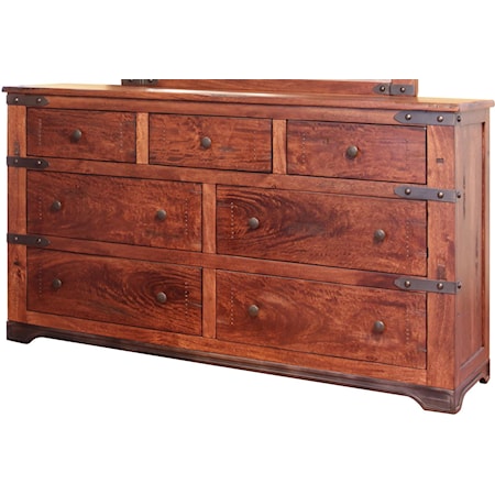 7 Drawer Dresser with Wrought Iron Base