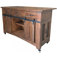 Industrial Solid Wood Kitchen Island