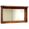 International Furniture Direct Parota Bar Mirror with Glass Holders and Shelf