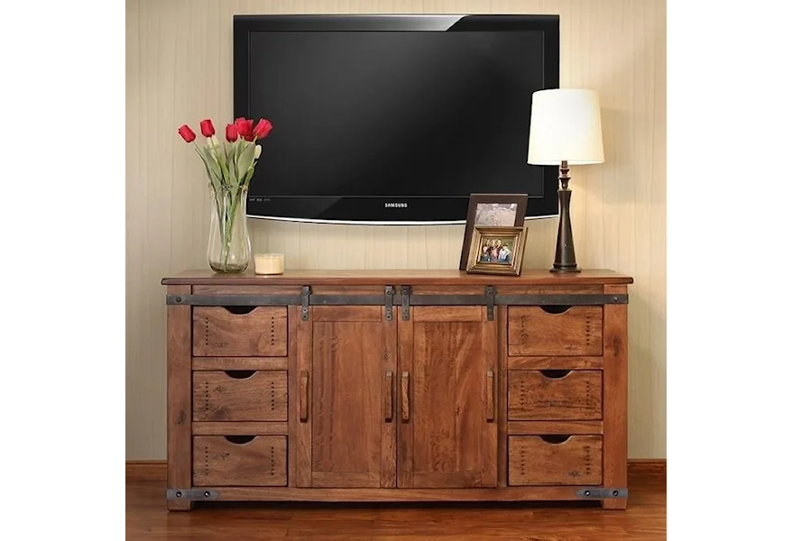 Parota 70" TV Stand by International Furniture Direct at VanDrie Home Furnishings