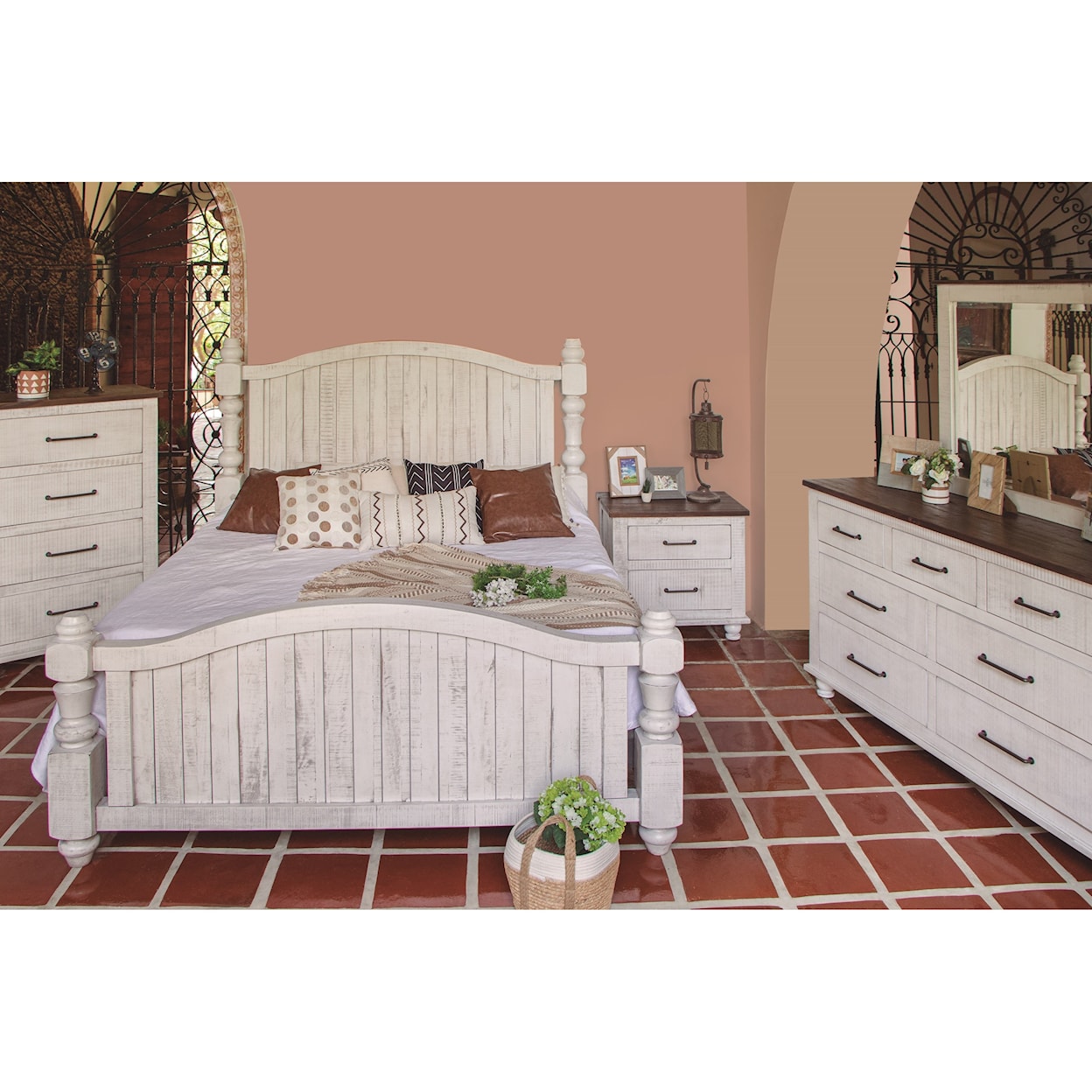 International Furniture Direct Rock Valley Queen Bedroom Group