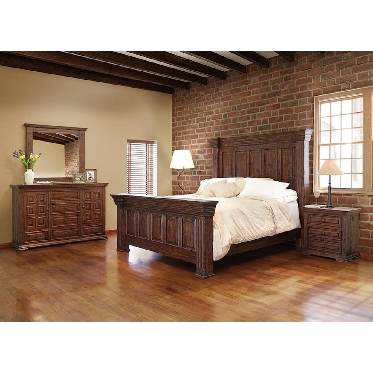 International Furniture Direct Terra White California King Bedroom Group