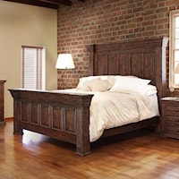 Oversized King Panel Bed with Distressed Finish