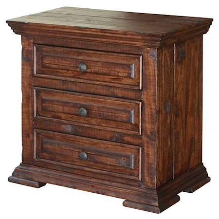 Rustic Nightstand with Distressed Finish