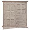 International Furniture Direct Terra White Gentleman's Chest with 2 Doors and 3 Drawers