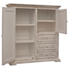 International Furniture Direct Terra White Gentleman's Chest with 2 Doors and 3 Drawers