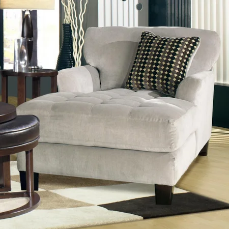 2 Arm Chaise w/ Tufted Seat