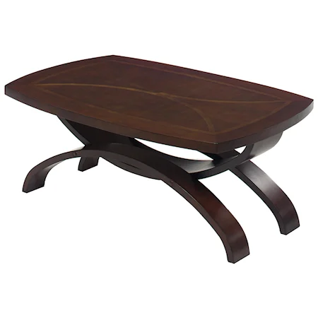Contemporary Cocktail Table with Inlay Style Table Top