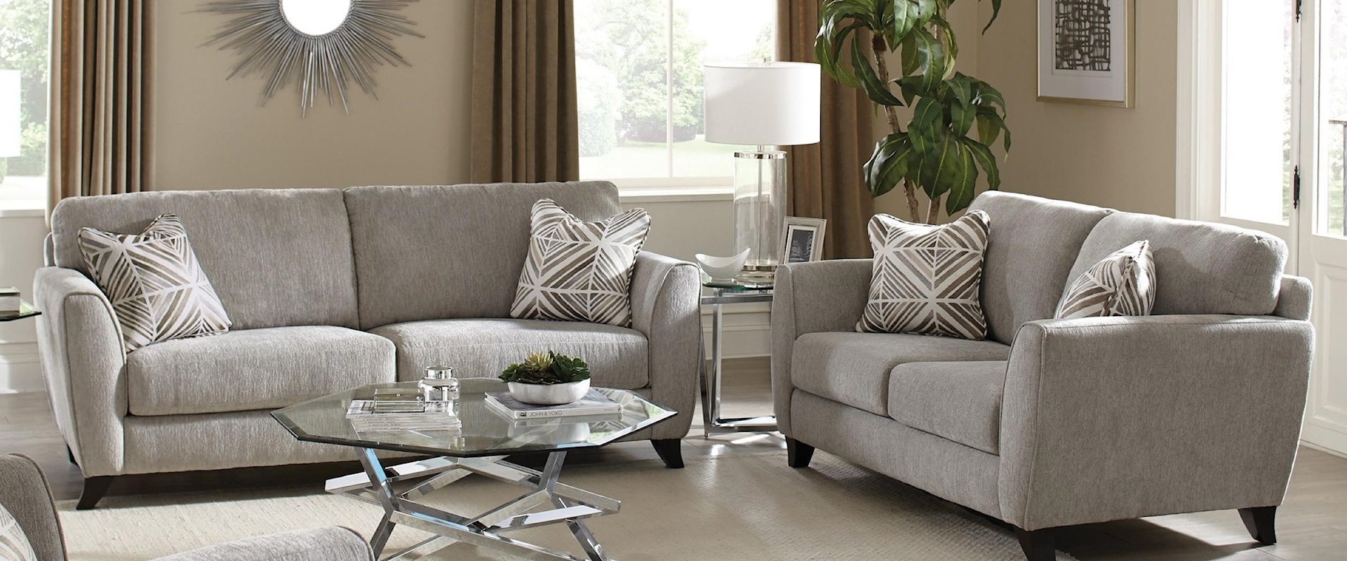 ALLY GREY SOFA & LOVESEAT |