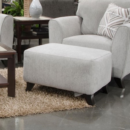 Contemporary Ottoman with Exposed Wood Feet