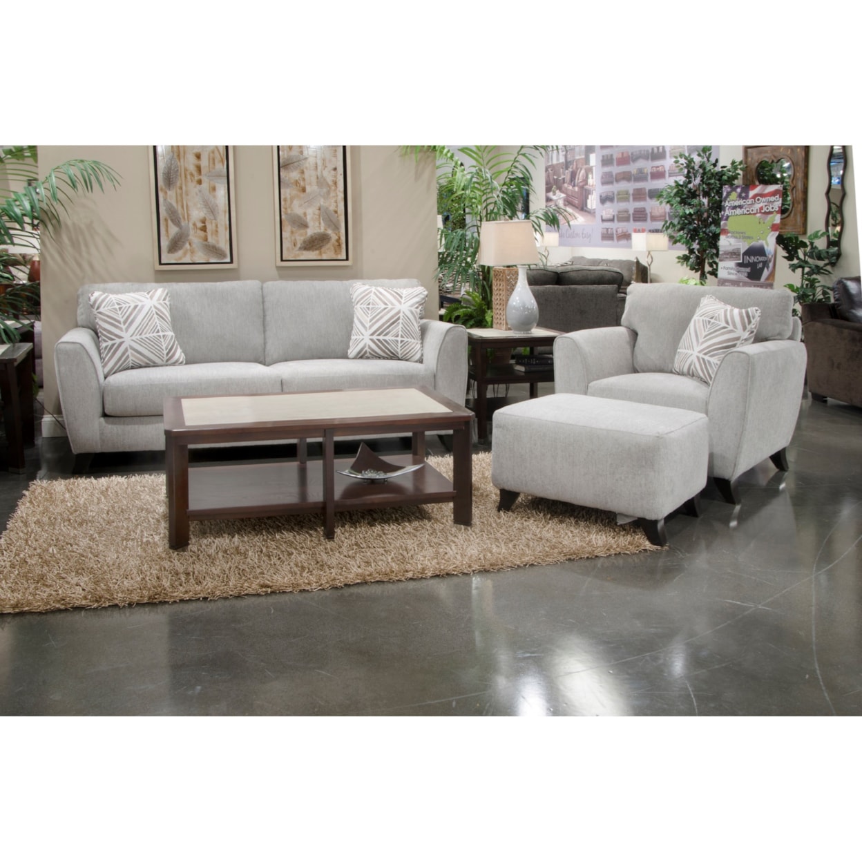 Jackson Furniture Ally ALLY GREY OTTOMAN |