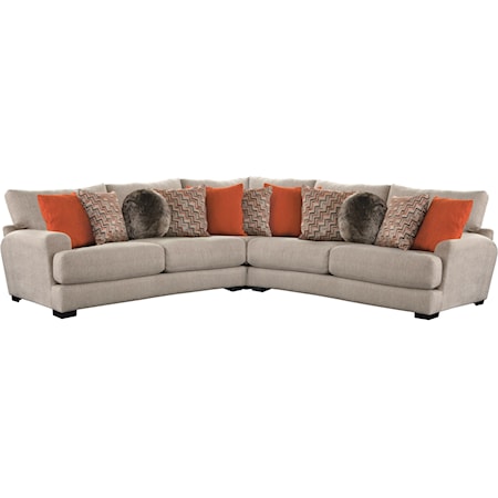 Sectional Sofa with 4 Seats & USB Ports