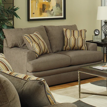 Smooth Upholstered Loveseat with Homey Contemporary Look