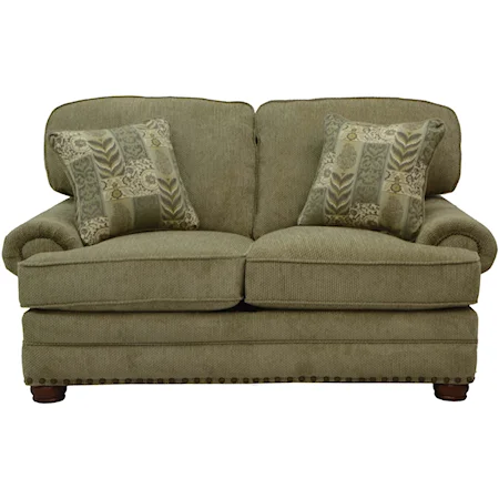 Loveseat with Individually Driven Nail Heads