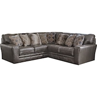 Casual Two Piece Sectional with Track Arms