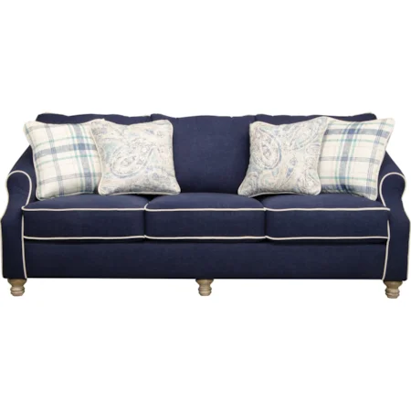 Transitional Sofa with Accent Welt Trim