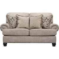 Transitional Loveseat with Solid Wood Legs