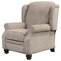 Transitional Reclining Chair with Rolled Arms