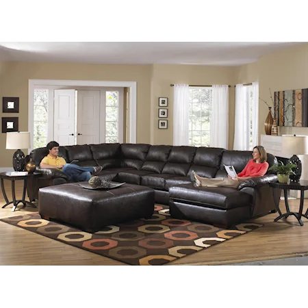 Casual 3-Piece Sectional with RAF Chaise