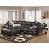 Casual 3-Piece Sectional with Two Chaises