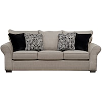 Transitional Queen Sleeper Sofa with Sock Arms