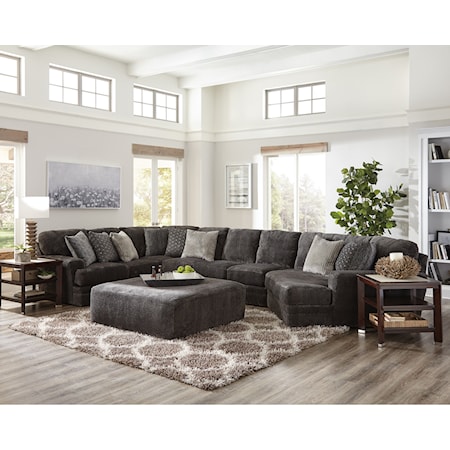 Four Piece Sectional with Piano Wedge and Track Arms