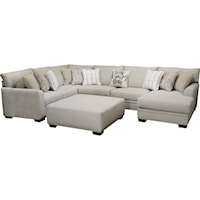 4pc Chaise Sectional and Ottoman
