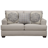 Transitional Loveseat with Nailhead Trim