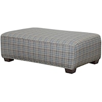 Transitional Cocktail Ottoman with Nailhead Trim