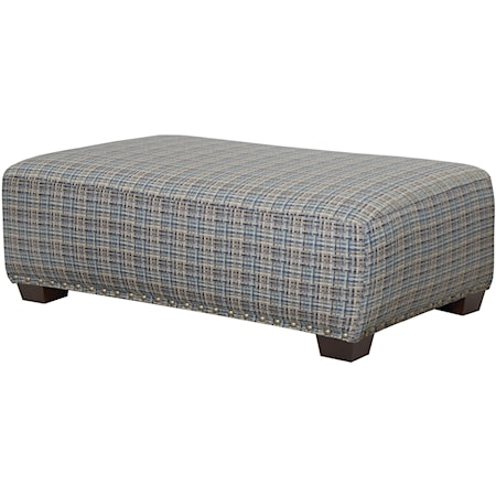 Transitional Cocktail Ottoman with Nailhead Trim