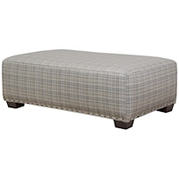 Transitional Cocktail Ottoman with Nailhead Trim