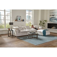 Contemporary Chaise Sofa with Storage Console